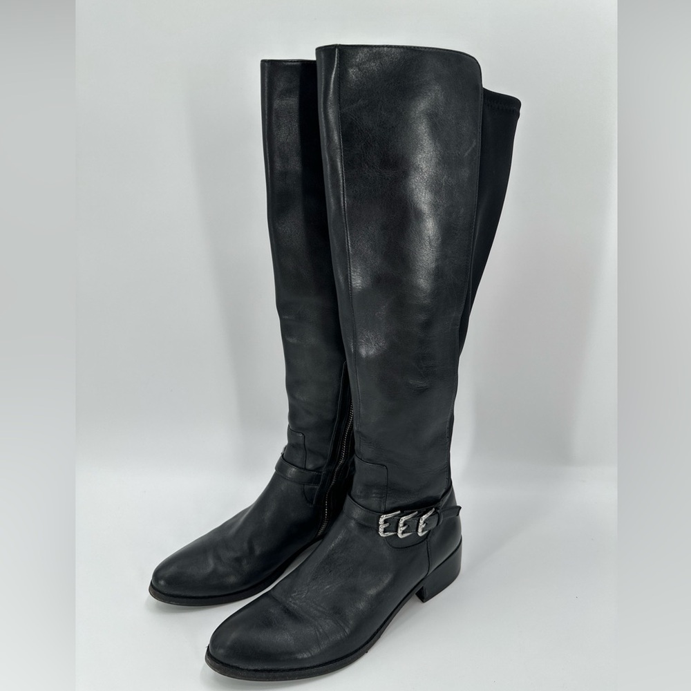 Donald J Pliner Black Leather Knee High Boots Size 8